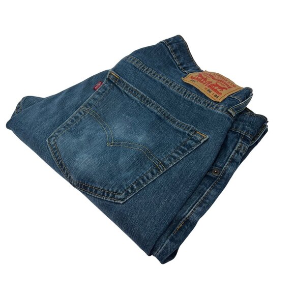 Levis 541 Denim Blue Jeans Size 36X34 Straight Leg Mid Rise - Picture 1 of 5